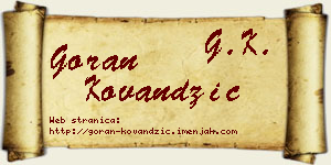 Goran Kovandžić vizit kartica